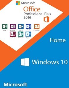 Microsoft Windows10 Home Oem + Office 2016 Professional Plus Cd Keys Pack