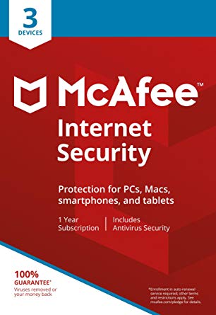 McAfee Internet Security 3 devices 1 year