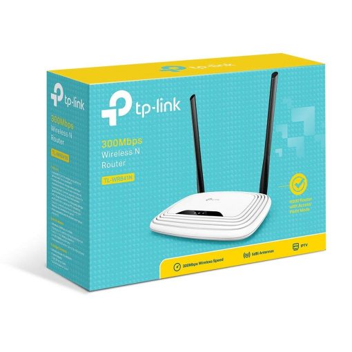 TP-Link N300 Wireless Wi-Fi Router - 2 x 5dBi High Power Antennas, Up to 300Mbps (TL-WR841N)