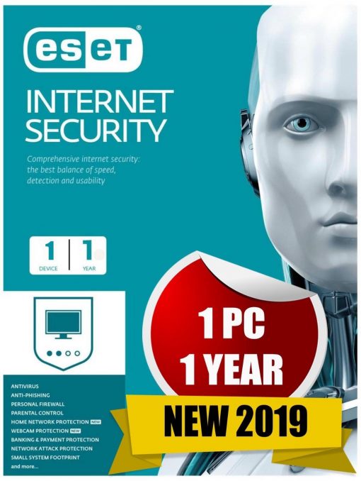 ESET NOD32 Internet Security 2019 1pc/1yr 365 Days Subscription